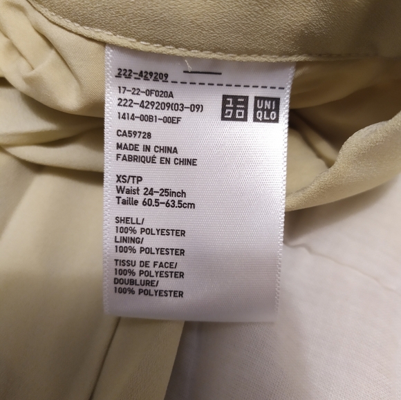 Uniqlo Yellow Pleated Midi Skirt Size XS - Picture 2 of 2